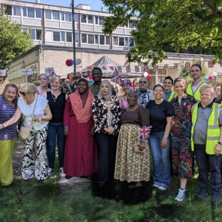 Estate Art CIC volunteers and Health Champions who participated in a VE Day celebration in May 2025.