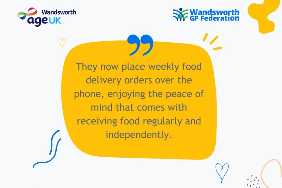 85-year-old service user who lives in Battersea